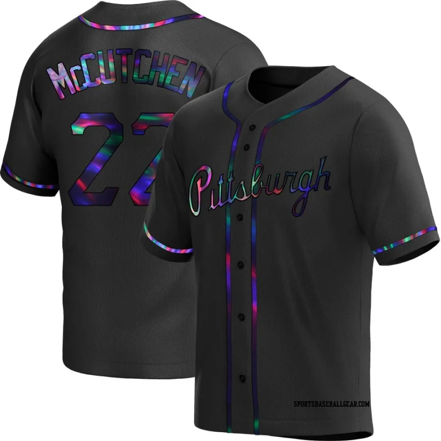 Andrew McCutchen Men's Pittsburgh Pirates Black Holographic Replica Alternate Jersey