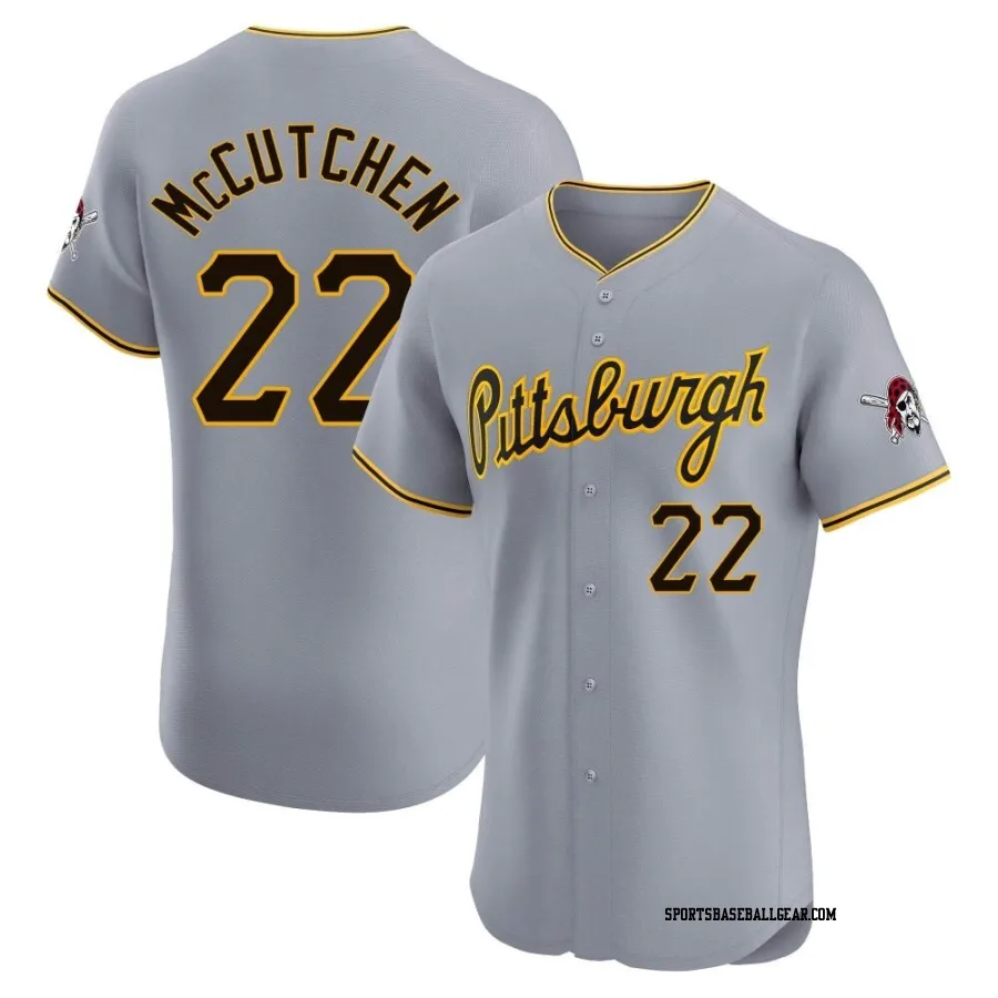 Andrew McCutchen Men's Pittsburgh Pirates Gray Elite Road Jersey