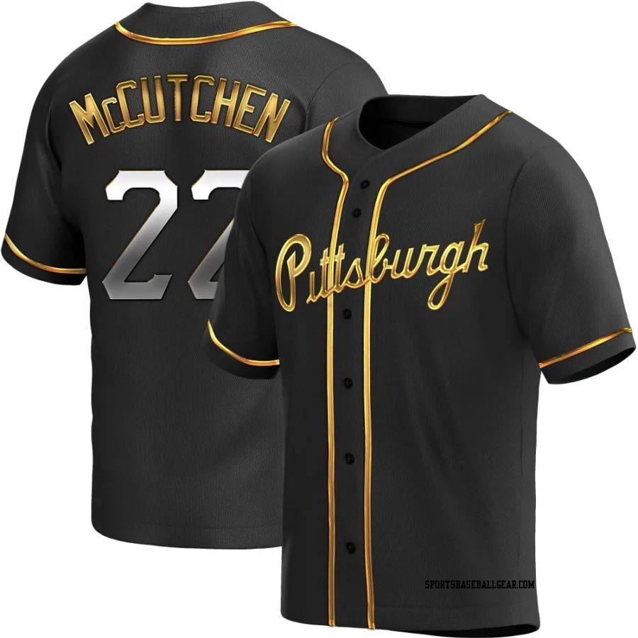 Andrew McCutchen Youth Pittsburgh Pirates Black Golden Replica Alternate Jersey