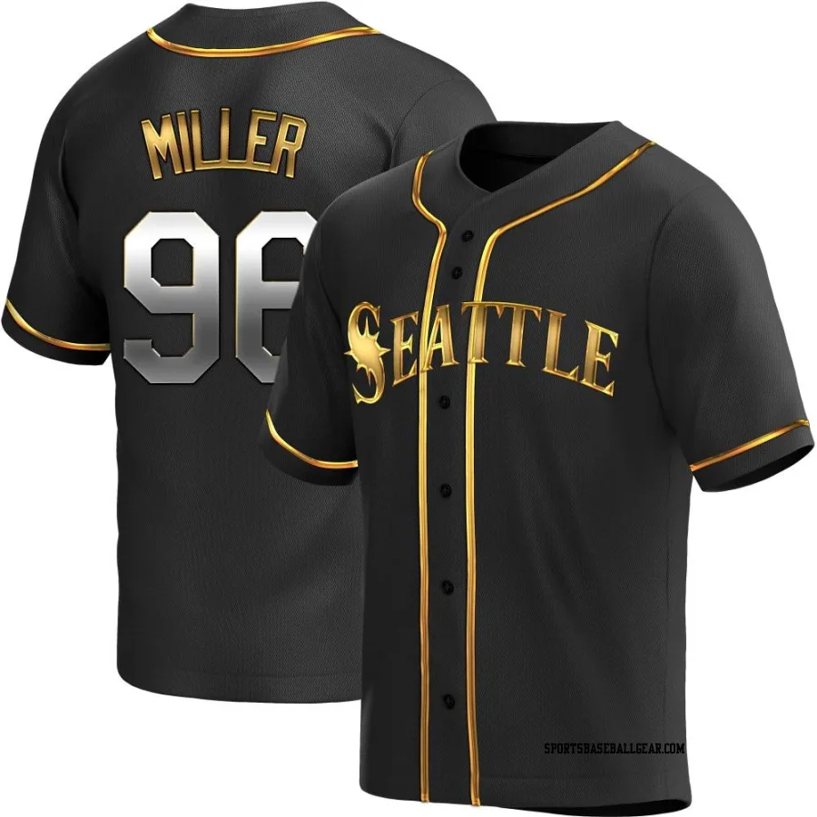 Andrew Miller Men's Seattle Mariners Black Golden Replica Alternate Jersey