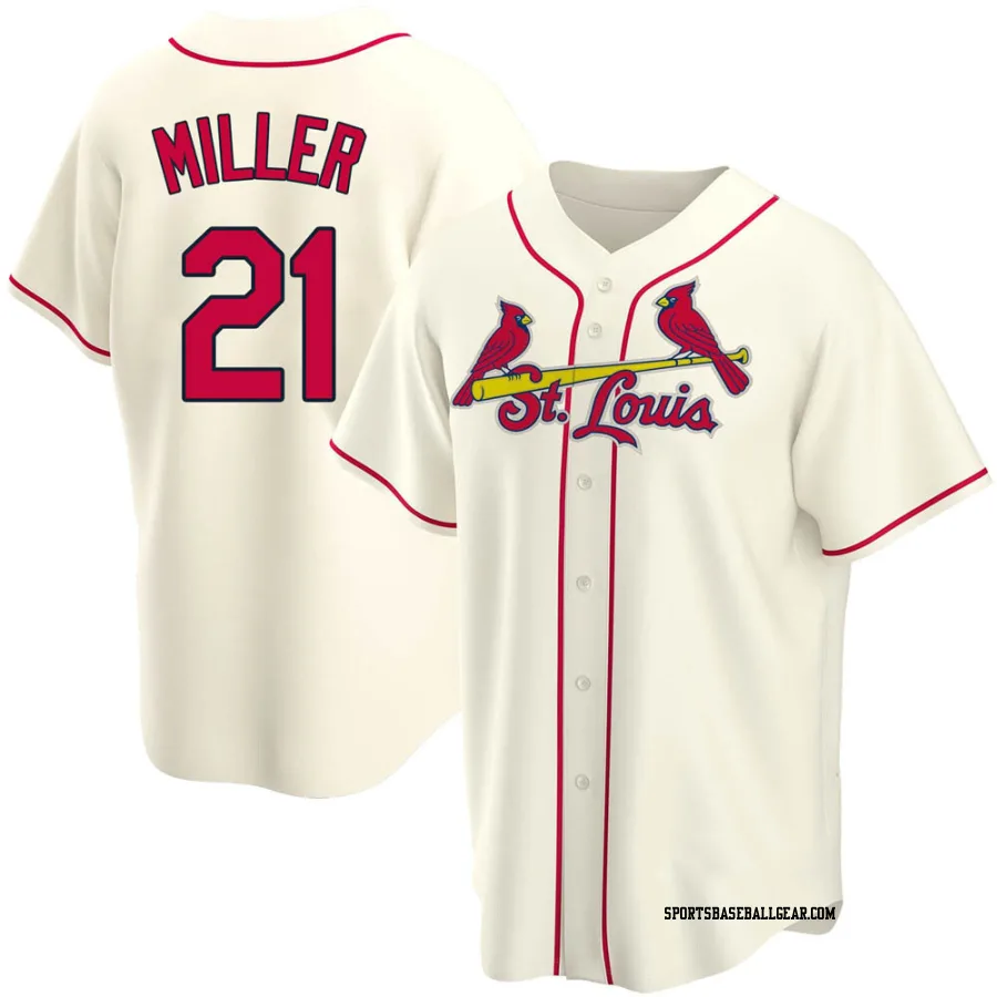 Andrew Miller Men's St. Louis Cardinals Cream Replica Alternate Jersey