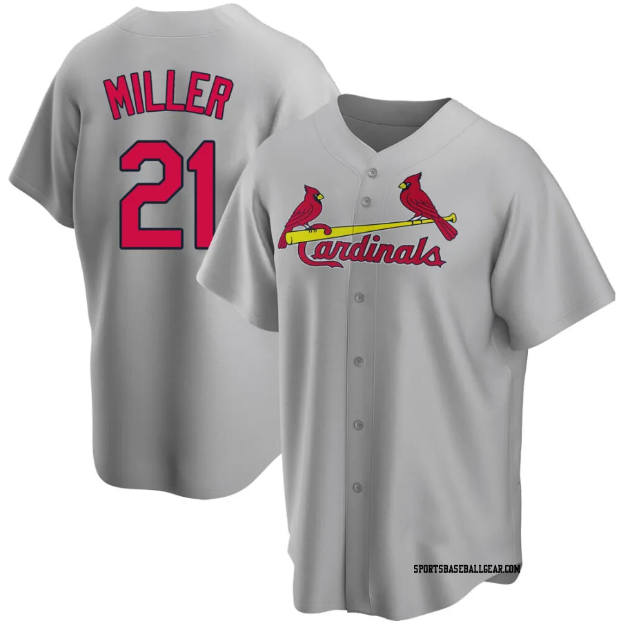 Andrew Miller Men's St. Louis Cardinals Gray Replica Road Jersey