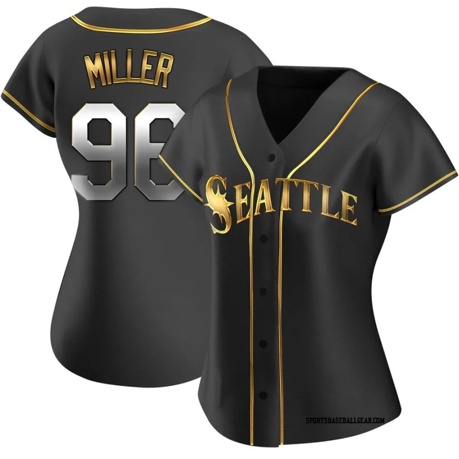 Andrew Miller Women's Seattle Mariners Black Golden Replica Alternate Jersey