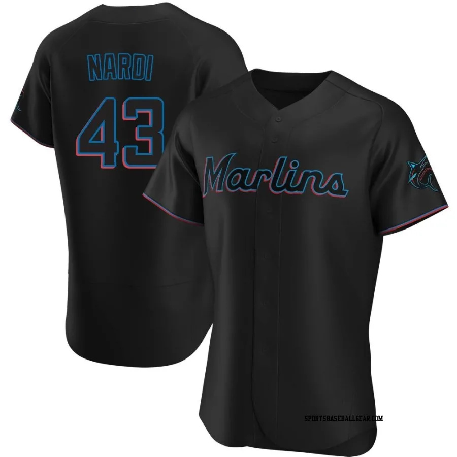 Andrew Nardi Men's Miami Marlins Black Authentic Alternate Jersey