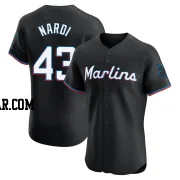 Andrew Nardi Men's Miami Marlins Black Elite Alternate Vapor Premier Jersey