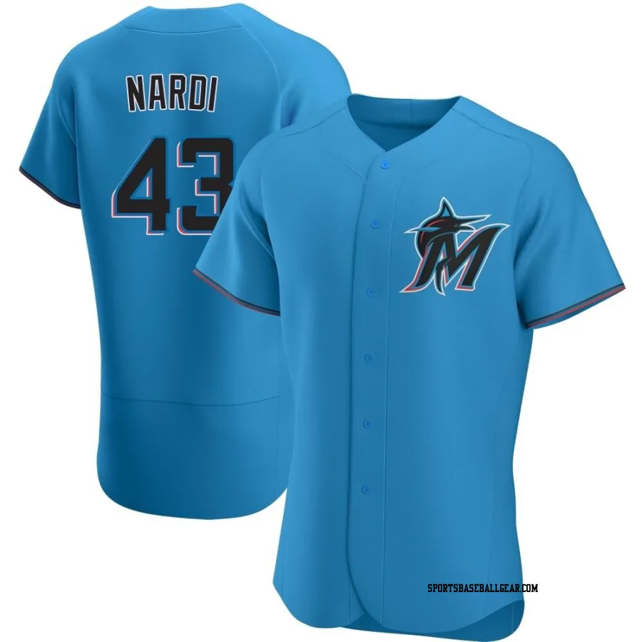 Andrew Nardi Men's Miami Marlins Blue Authentic Alternate Jersey