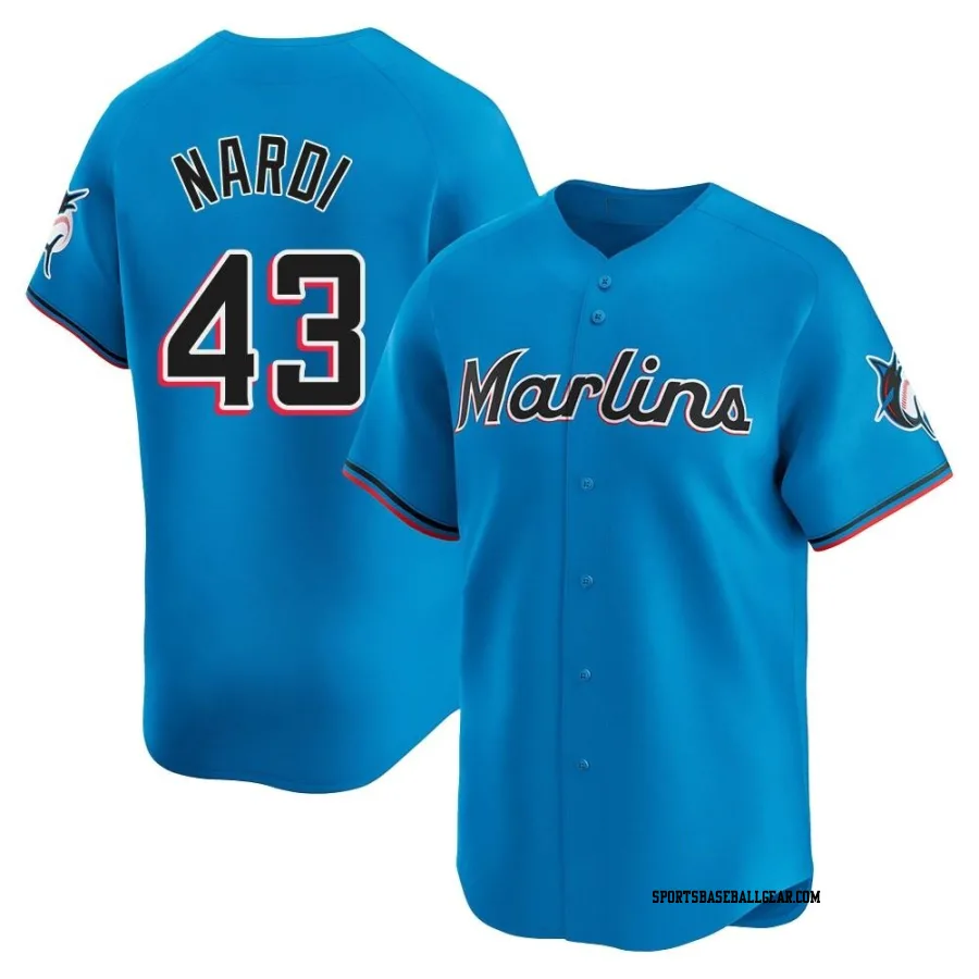 Andrew Nardi Men's Miami Marlins Blue Limited Alternate Jersey