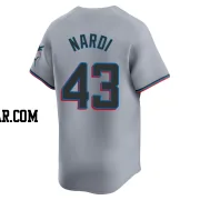 Andrew Nardi Men's Miami Marlins Gray Limited Road Jersey