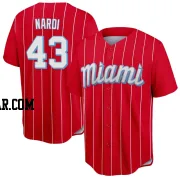 Andrew Nardi Men's Miami Marlins Red Replica 2021 City Connect Jersey