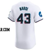 Andrew Nardi Men's Miami Marlins White Elite Home Patch Jersey