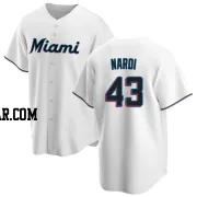 Andrew Nardi Men's Miami Marlins White Replica Home Jersey