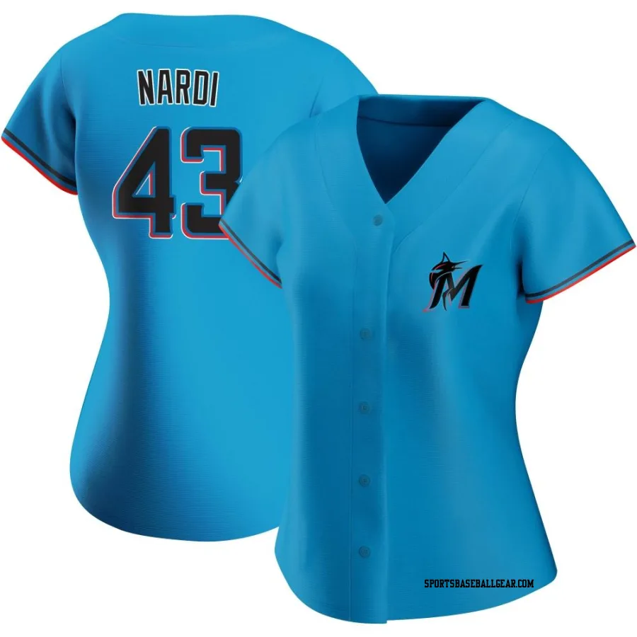 Andrew Nardi Women's Miami Marlins Blue Authentic Alternate Jersey