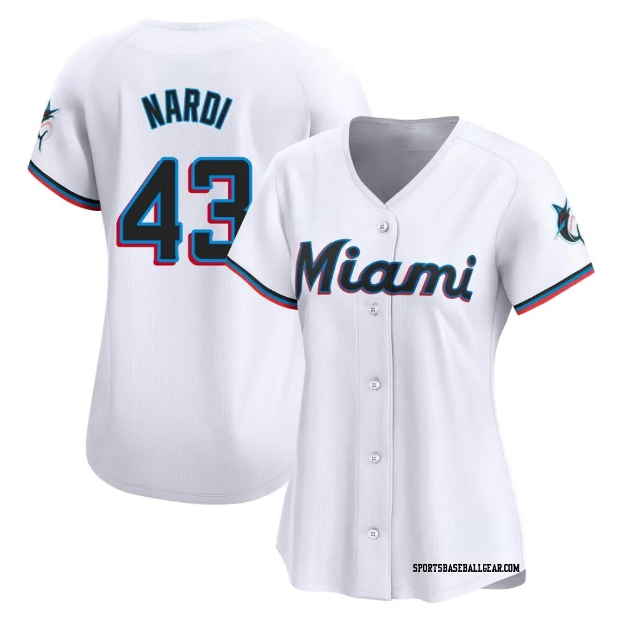 Andrew Nardi Women's Miami Marlins White Limited Home Jersey