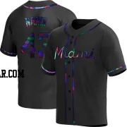 Andrew Nardi Youth Miami Marlins Black Holographic Replica Alternate Jersey