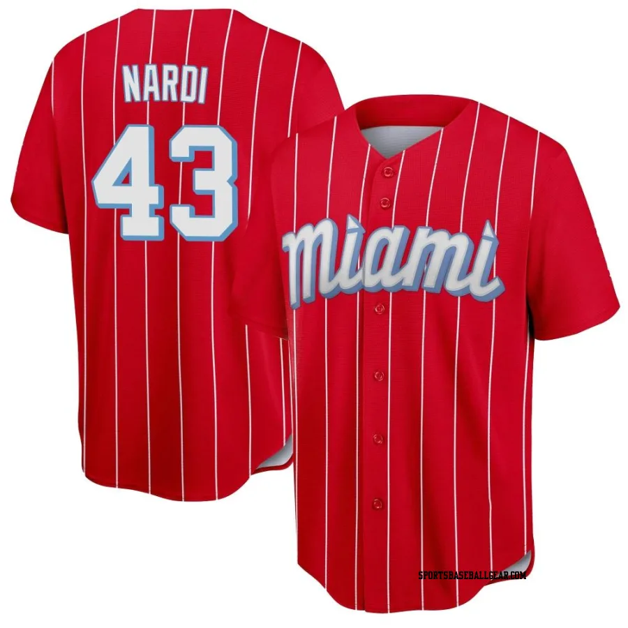 Andrew Nardi Youth Miami Marlins Red Replica 2021 City Connect Jersey