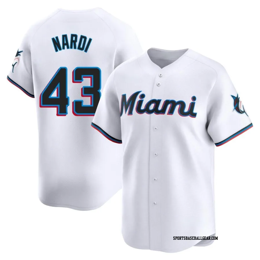 Andrew Nardi Youth Miami Marlins White Limited Home Jersey