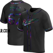 Andrew Politi Men's Baltimore Orioles Black Holographic Replica Alternate Jersey