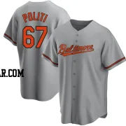 Andrew Politi Men's Baltimore Orioles Gray Replica Road Jersey