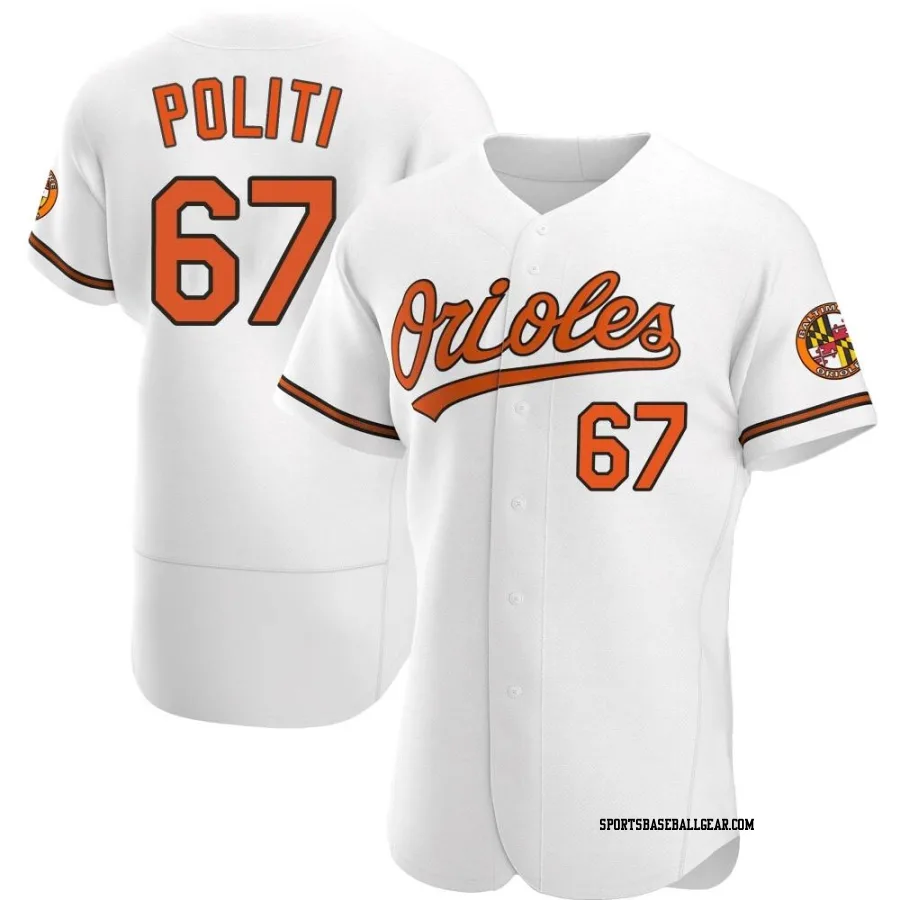 Andrew Politi Men's Baltimore Orioles White Authentic Home Jersey