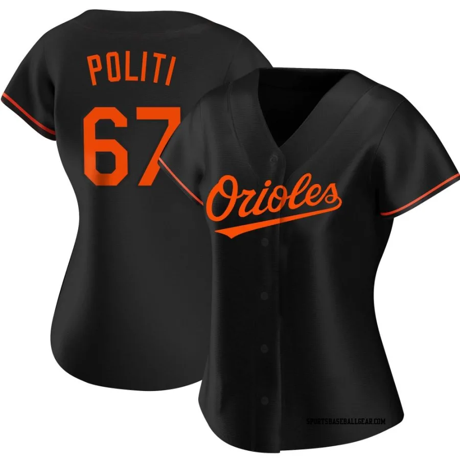 Andrew Politi Women's Baltimore Orioles Black Authentic Alternate Jersey