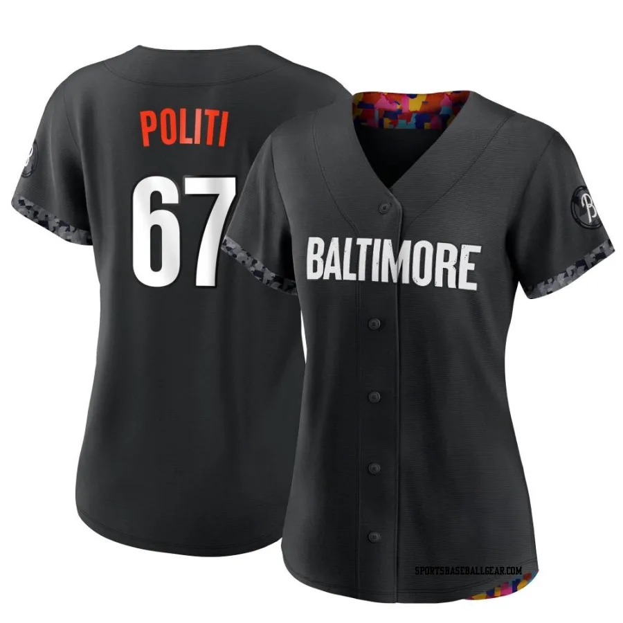 Andrew Politi Women's Baltimore Orioles Black Replica 2023 City Connect Jersey