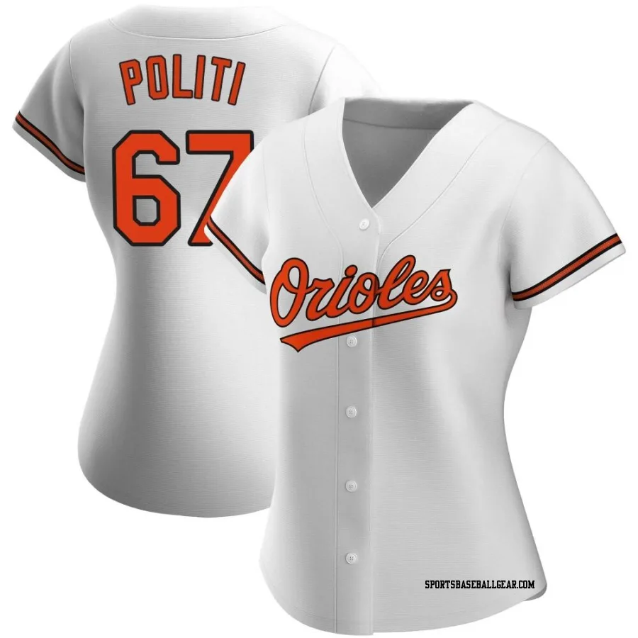 Andrew Politi Women's Baltimore Orioles White Authentic Home Jersey