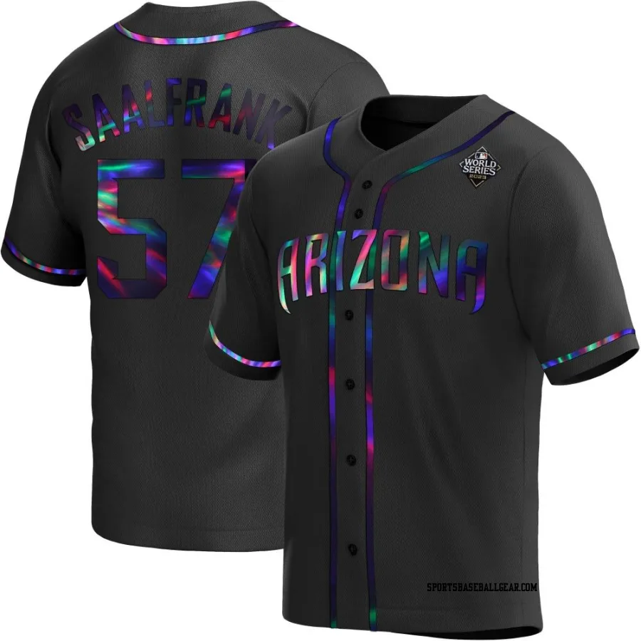 Andrew Saalfrank Men's Arizona Diamondbacks Black Holographic Replica Alternate 2023 World Series Jersey