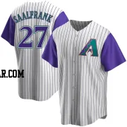 Andrew Saalfrank Men's Arizona Diamondbacks Cream/Purple Replica Alternate Cooperstown Collection Jersey