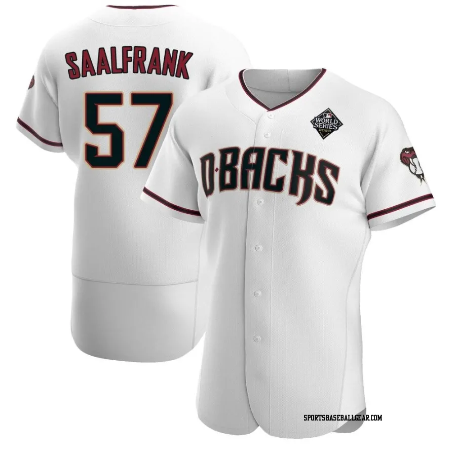 Andrew Saalfrank Men's Arizona Diamondbacks White Authentic Crimson Home 2023 World Series Jersey