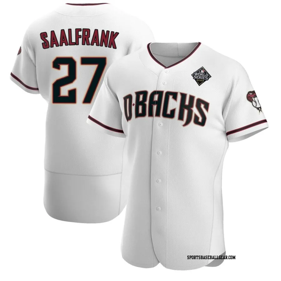 Andrew Saalfrank Men's Arizona Diamondbacks White Authentic Crimson Home 2023 World Series Jersey