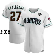 Andrew Saalfrank Men's Arizona Diamondbacks White Authentic Teal Alternate 2023 World Series Jersey