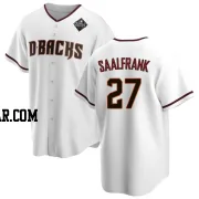 Andrew Saalfrank Men's Arizona Diamondbacks White Replica Home 2023 World Series Jersey