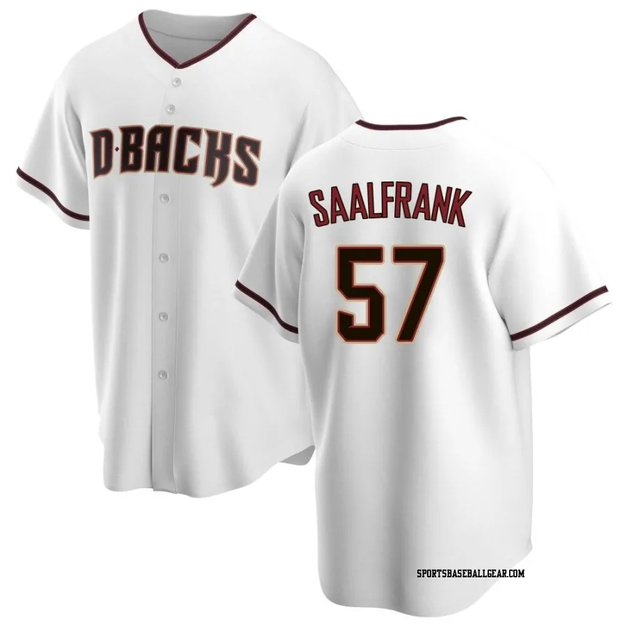 Andrew Saalfrank Men's Arizona Diamondbacks White Replica Home Jersey