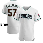 Andrew Saalfrank Men's Arizona Diamondbacks White/Teal Authentic Alternate Jersey