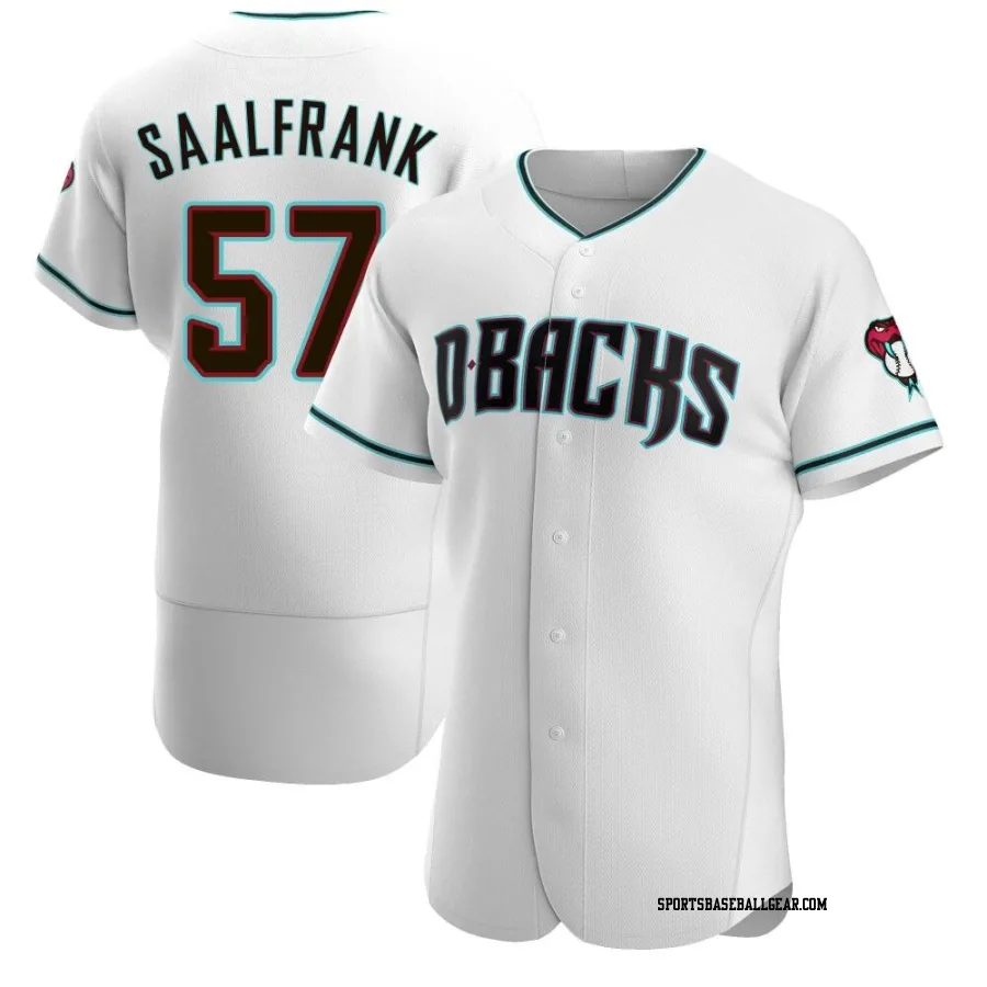 Andrew Saalfrank Men's Arizona Diamondbacks White/Teal Authentic Alternate Jersey