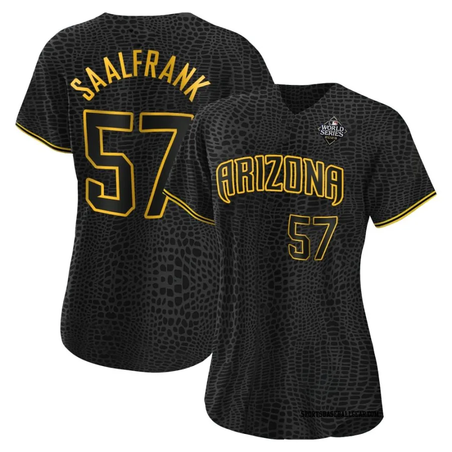 Andrew Saalfrank Women's Arizona Diamondbacks Black Authentic Snake Skin City 2023 World Series Jersey