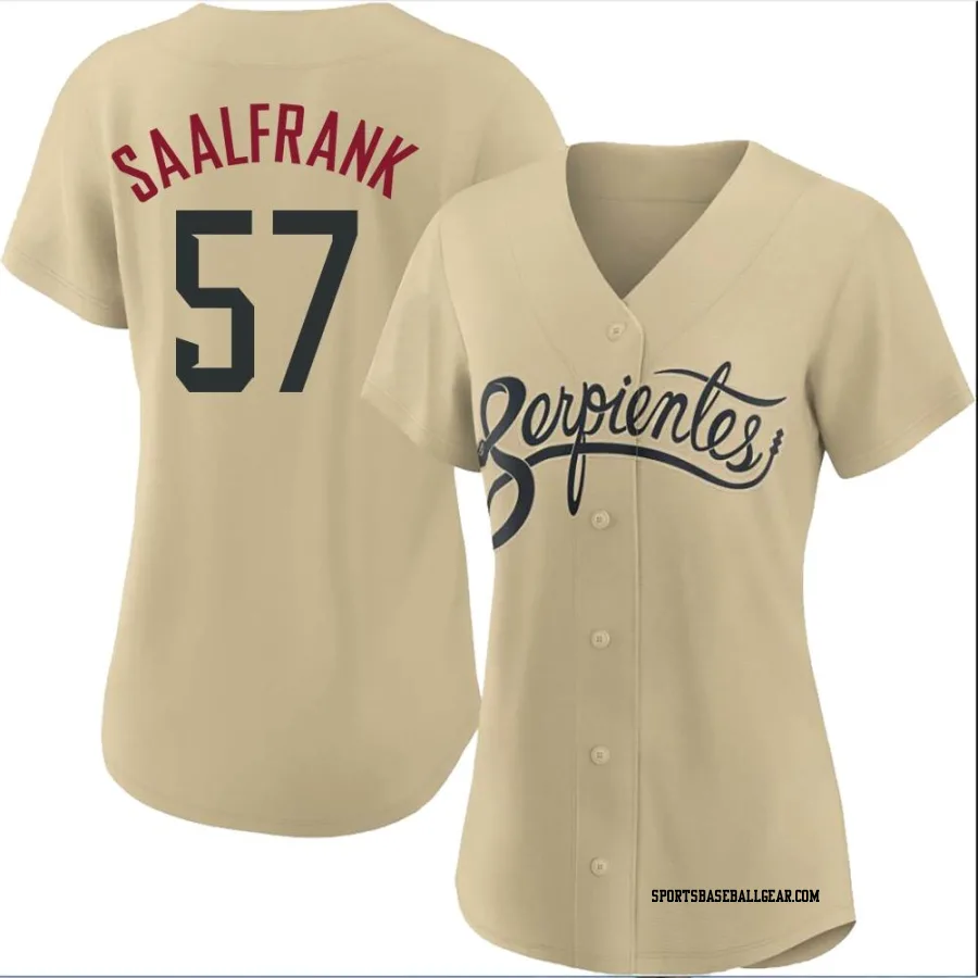 Andrew Saalfrank Women's Arizona Diamondbacks Gold Authentic 2021 City Connect Cool Base Jersey