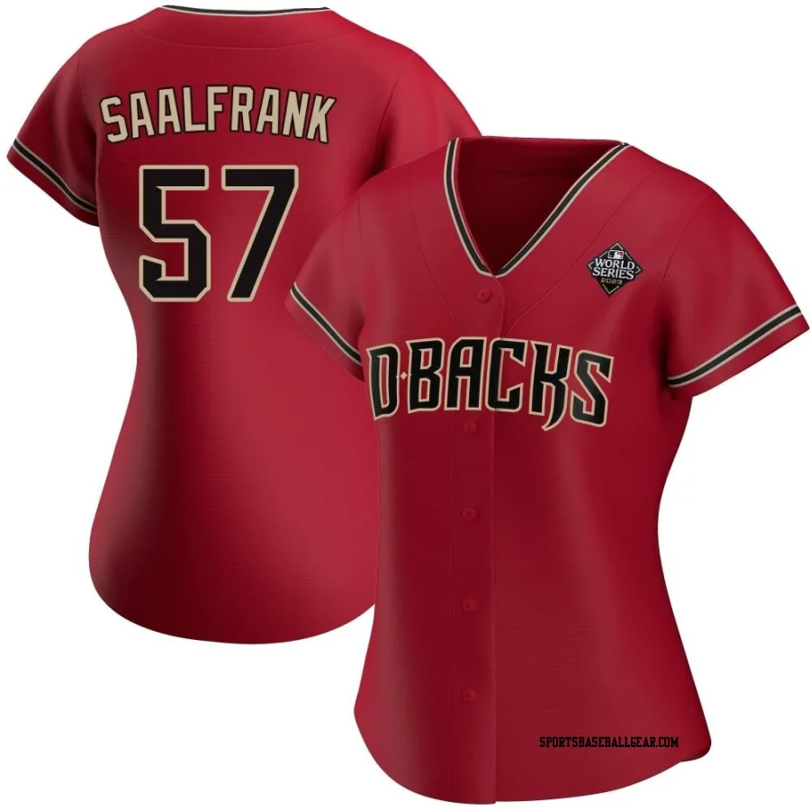 Andrew Saalfrank Women's Arizona Diamondbacks Red Authentic Alternate 2023 World Series Jersey