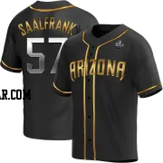 Andrew Saalfrank Youth Arizona Diamondbacks Black Golden Replica Alternate 2023 World Series Jersey