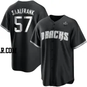 Andrew Saalfrank Youth Arizona Diamondbacks White Replica Black 2023 World Series Jersey