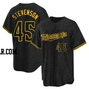 Andrew Stevenson Men's Minnesota Twins Black Replica Snake Skin City Jersey