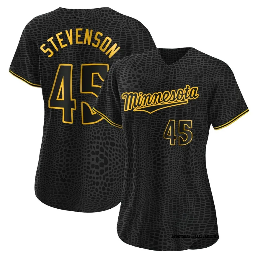 Andrew Stevenson Women's Minnesota Twins Black Authentic Snake Skin City Jersey