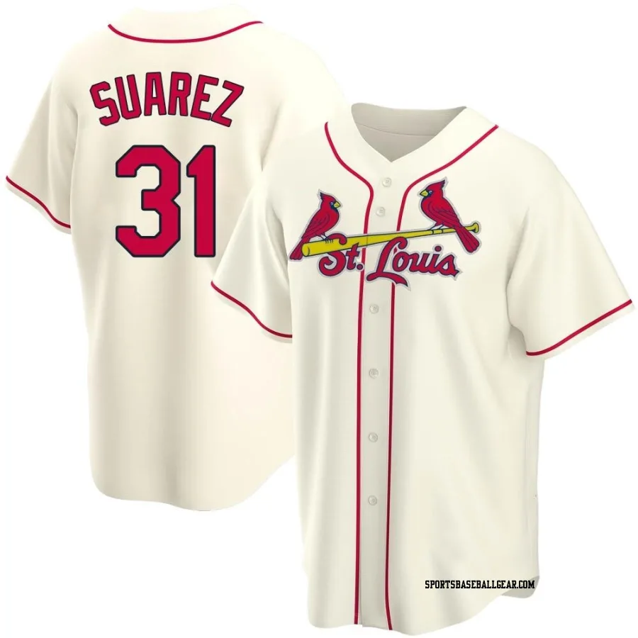 Andrew Suarez Men's St. Louis Cardinals Cream Replica Alternate Jersey