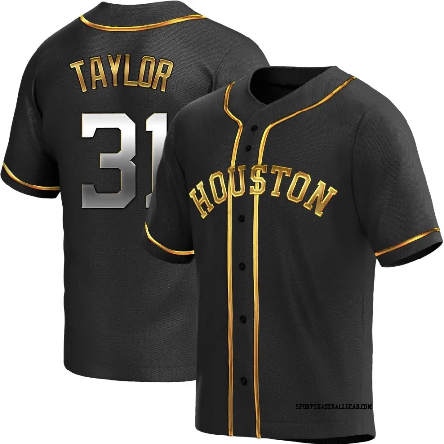 Andrew Taylor Men's Houston Astros Black Golden Replica Alternate Jersey