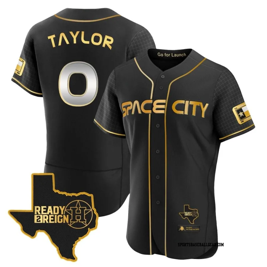 Andrew Taylor Men's Houston Astros Black/Gold Authentic 2023 Space City Ready 2 Reign Flex Base Jersey