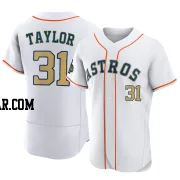 Andrew Taylor Men's Houston Astros Gold Authentic White 2023 Collection Jersey