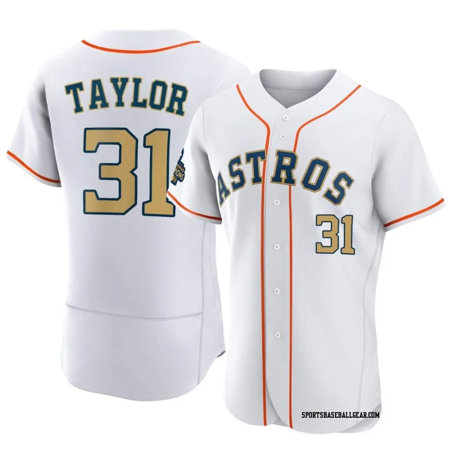 Andrew Taylor Men's Houston Astros Gold Authentic White 2023 Collection Jersey