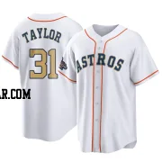 Andrew Taylor Men's Houston Astros Gold Replica White 2023 Collection Jersey