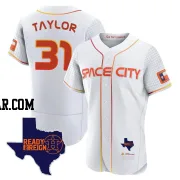 Andrew Taylor Men's Houston Astros White Authentic 2023 Space City Ready 2 Reign Flex Base Jersey