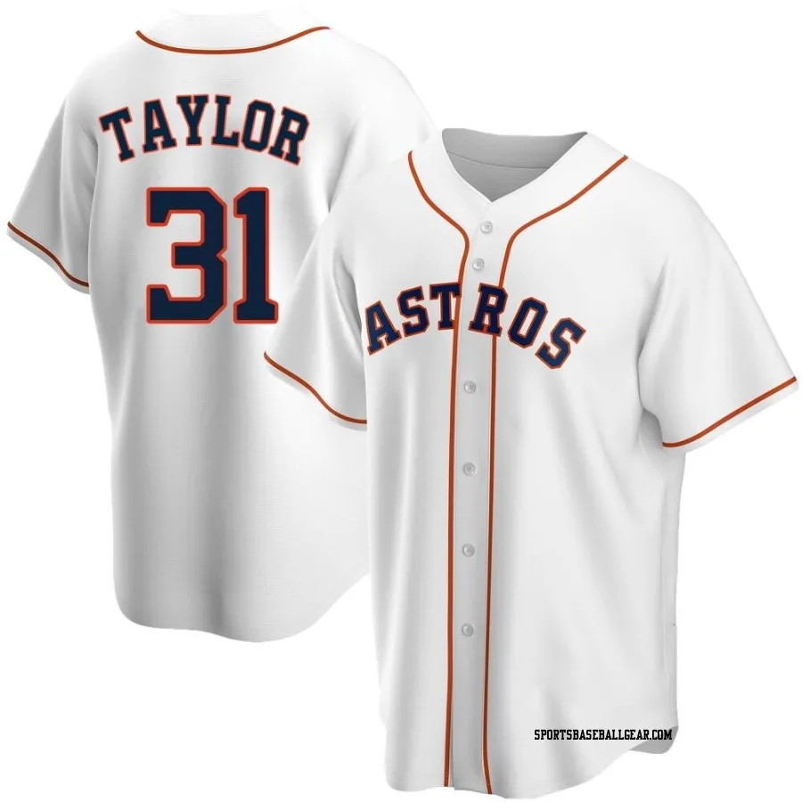 Andrew Taylor Men's Houston Astros White Replica Home Jersey